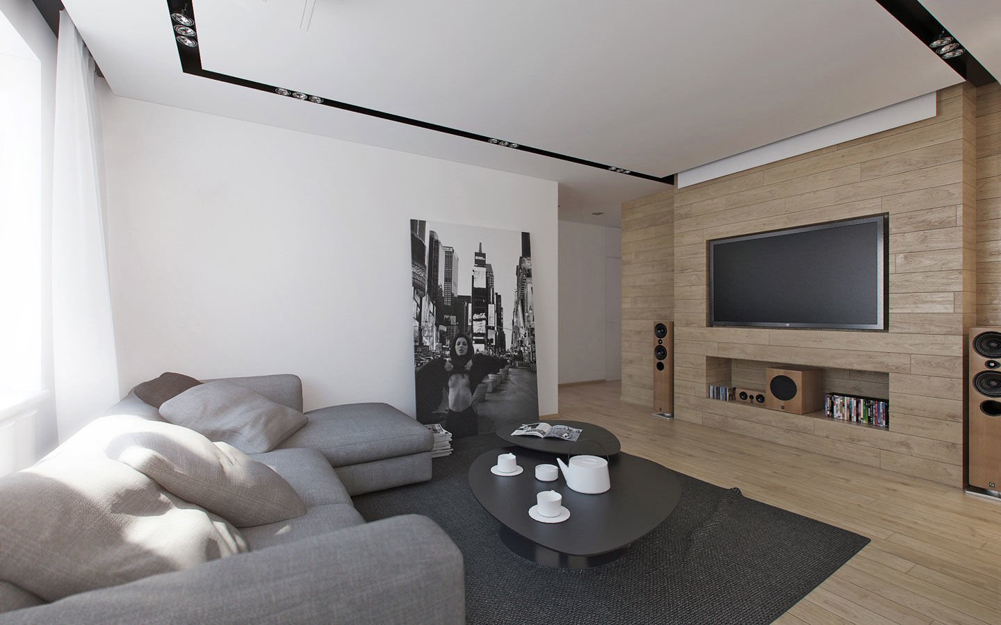 Một thiết kế nội thất chung cư hiện đại phòng khách để tham khảo