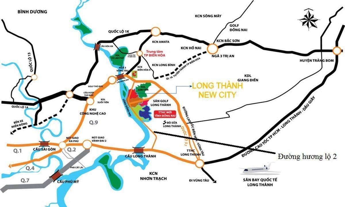 Bản đồ vị trí dự án đất nền Long Thành New City