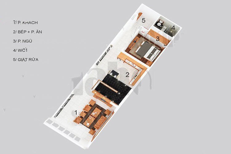 Bản vẽ thiết kế tầng 1 nhà ống 2 tầng 4 phòng ngủ mái thái