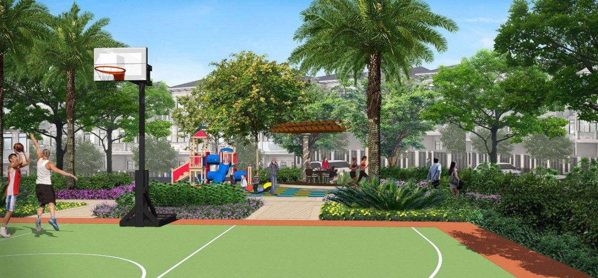 Công viên nội khu có thiết kế sân bóng rổ Lakeview City