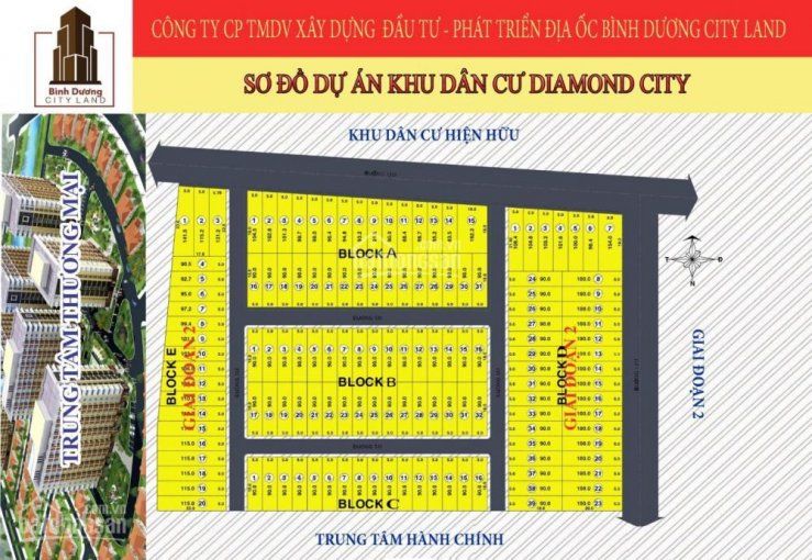 Sơ đồ quy hoạch tổng thể dự án khu đô thị Diamond City