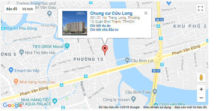 Vị trí chung cư Cửu Long nằm trong quy hoạch khu dân cư Trung tâm thương mại Bình Hòa