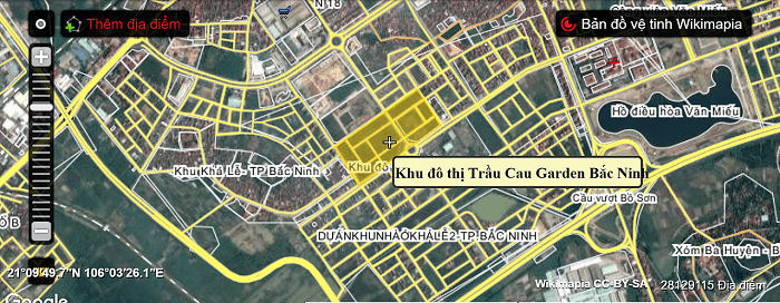 Vị trí dự án Trầu Cau Garden Bắc Ninh