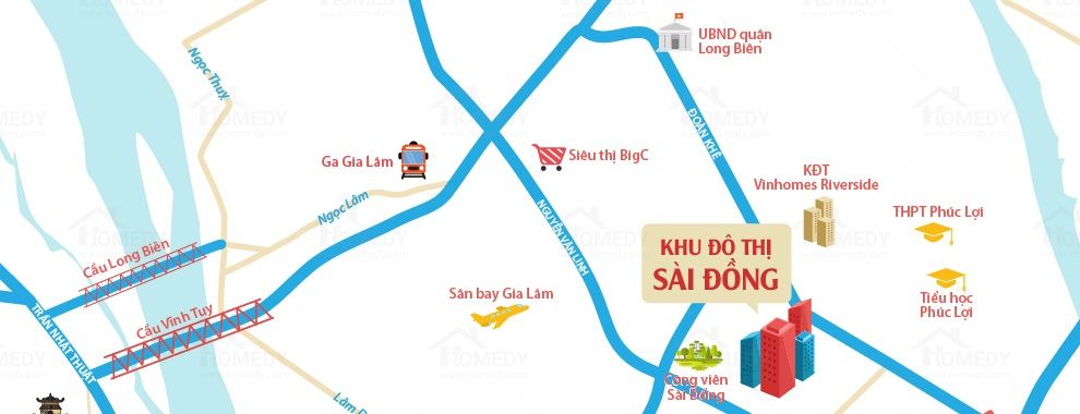 Vị trí khu đô thị Sài Đồng