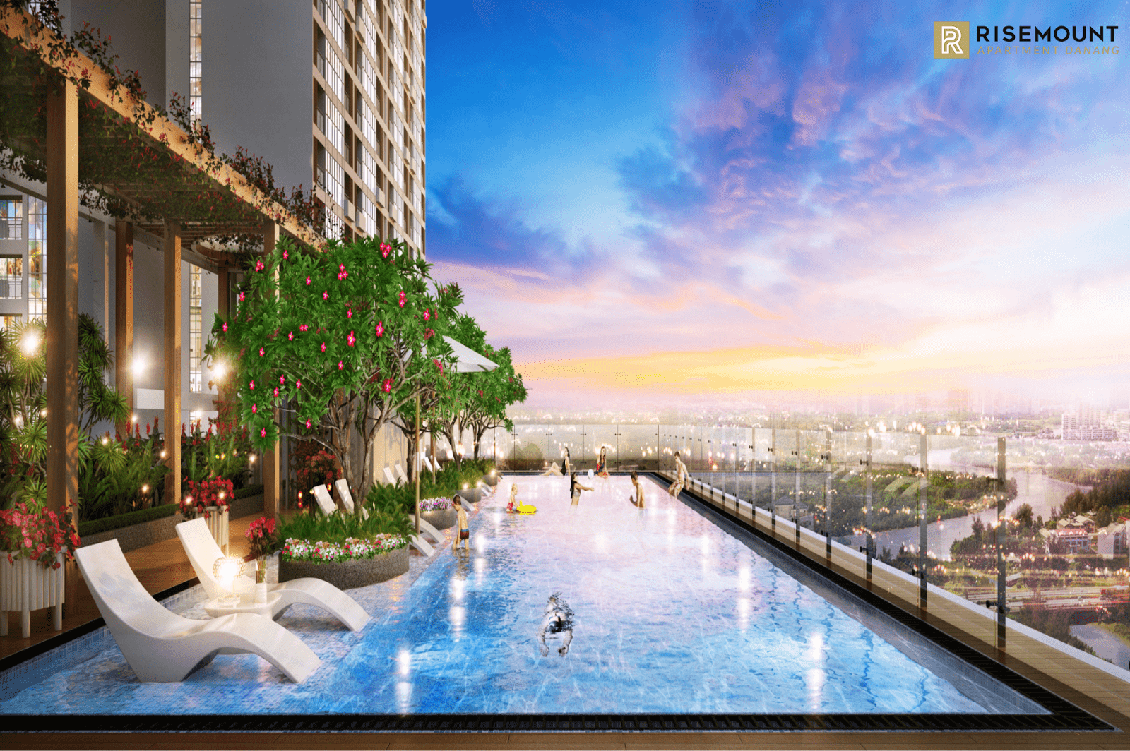 Bể bơi ngoài trời của Risemount Apartment Đà Nẵng
