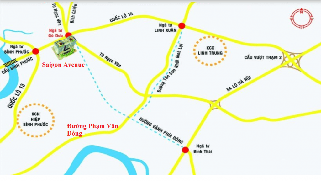 Dự án Saigon Avenue sở hữu vị trí vô cùng nổi bật