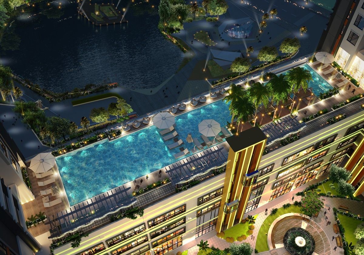 Hồ bơi tầng 5 dự án Hưng Phát Green Star