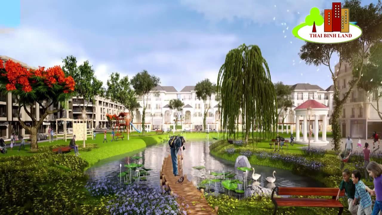 Khuôn viên cây xanh và hồ điều hòa dự án Khu đô thị Phú Xuân 