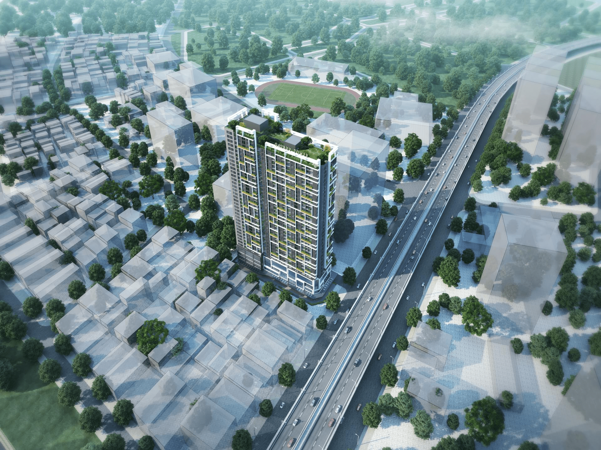Phối cảnh tổng thể dự án Galaxy Tower Nguyễn Xiển