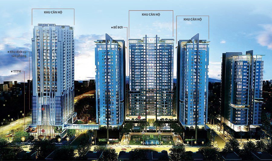 Phối cảnh tổng thể dự án Gold Tower