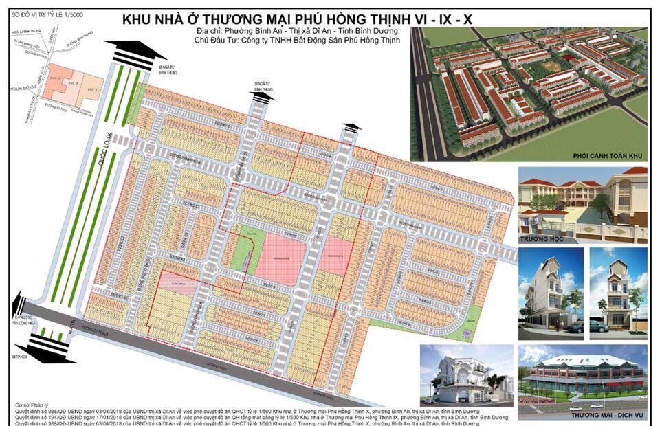 Quy hoạch tổng thể khu nhà ở Phú Hồng Thịnh 10