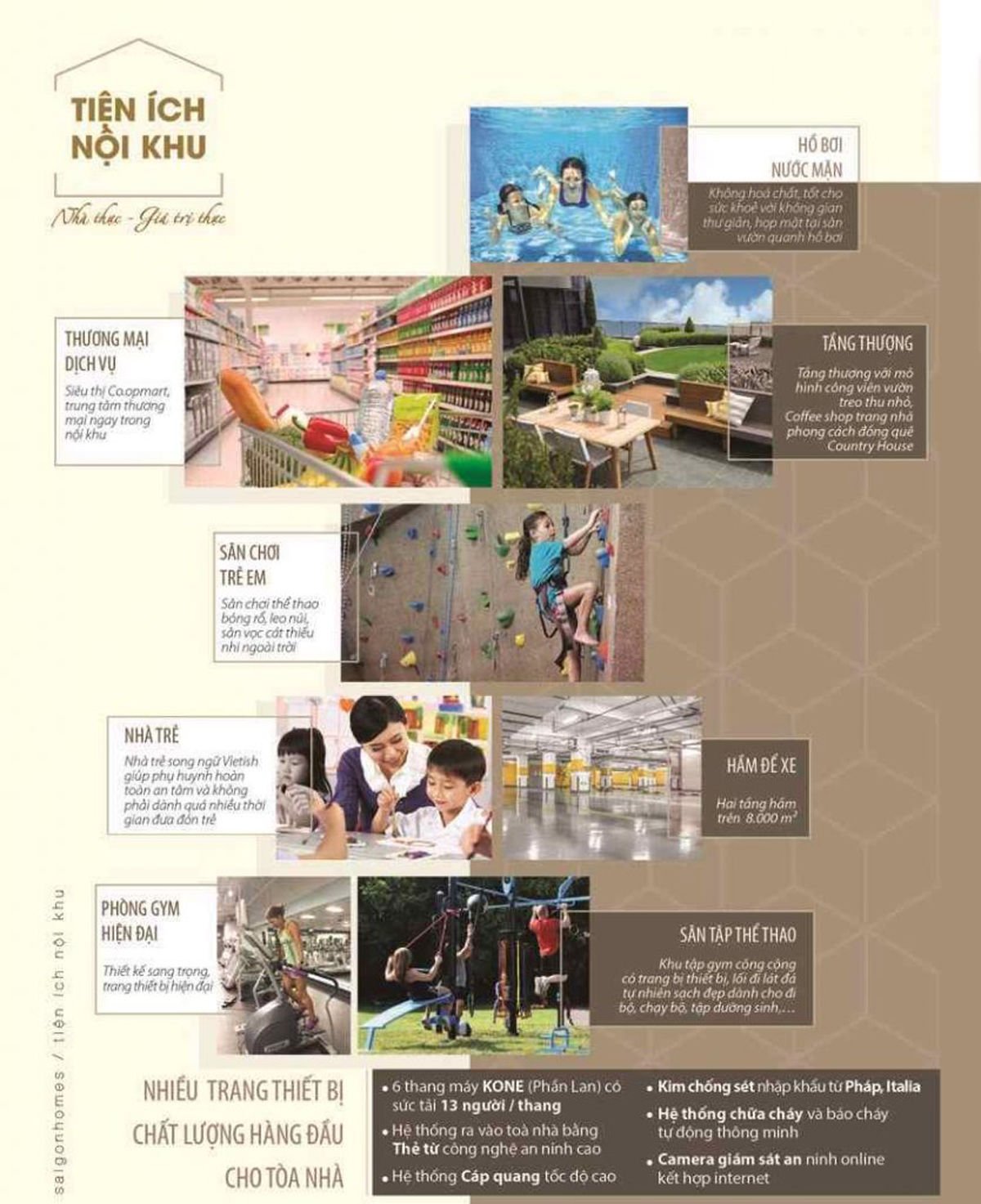 Tiện ích nội khu dự án Saigonhomes