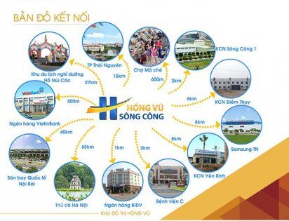 Tiện ích vùng dự án khu đô thị Hồng Vũ sông Công