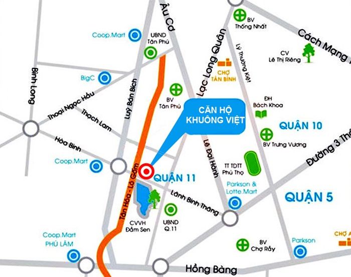 Vị trí chung cư Khuôn Việt Tân Bình giúp liên kết giao thông và tránh ngậm tốt