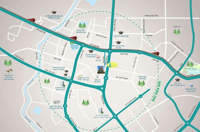 Vị trí thuận lợi giao thông và hạ tầng tốt của chung cư The Garden Hills 99 Trần Bình