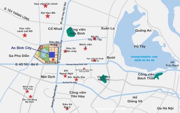 Vị trí đắc địa của chung cư An Bình City tại đường Phạm Văn Đồng