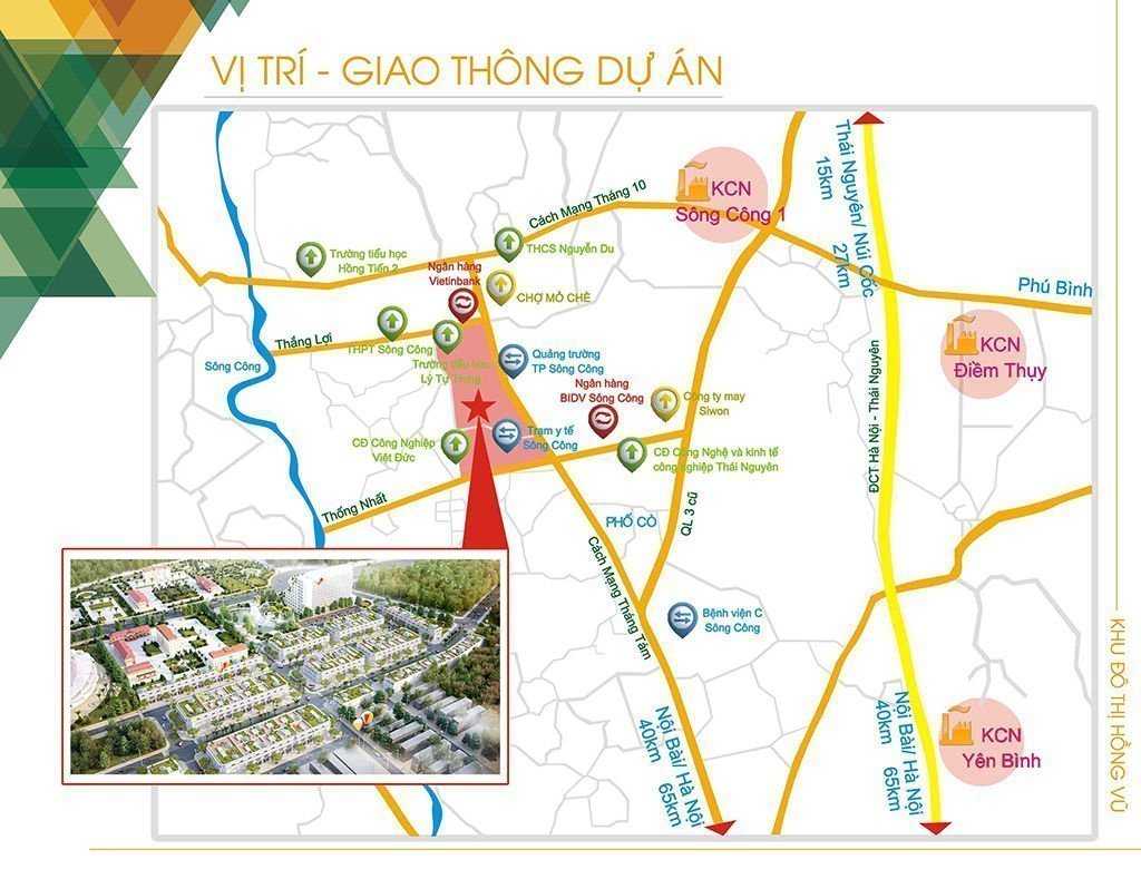 Vị trí dự án khu đô thị Hồng Vũ 