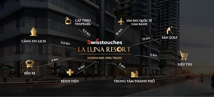 Vị trí Swisstouches La Luna Resort đẹp nhất khu vực Nha Trang