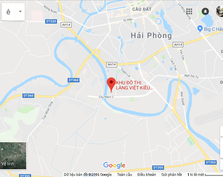 Vị trí khu đô thị Làng Việt Kiều Hải Phòng