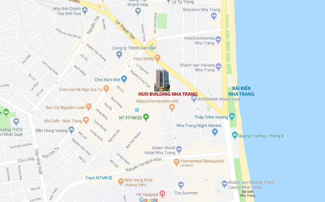 Vị trí trung tâm của dự án HUD Building Nha Trang