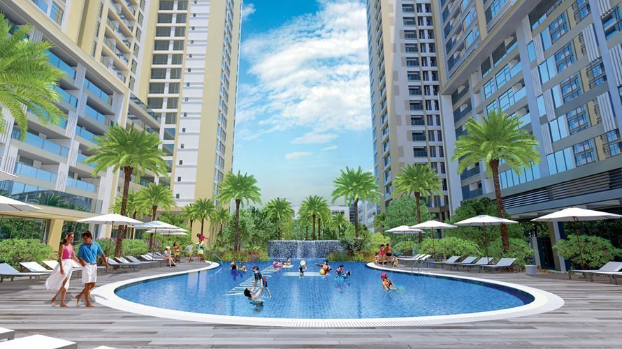 Bể bơi ngoài trời của tại dự án Thanh Xuân Complex