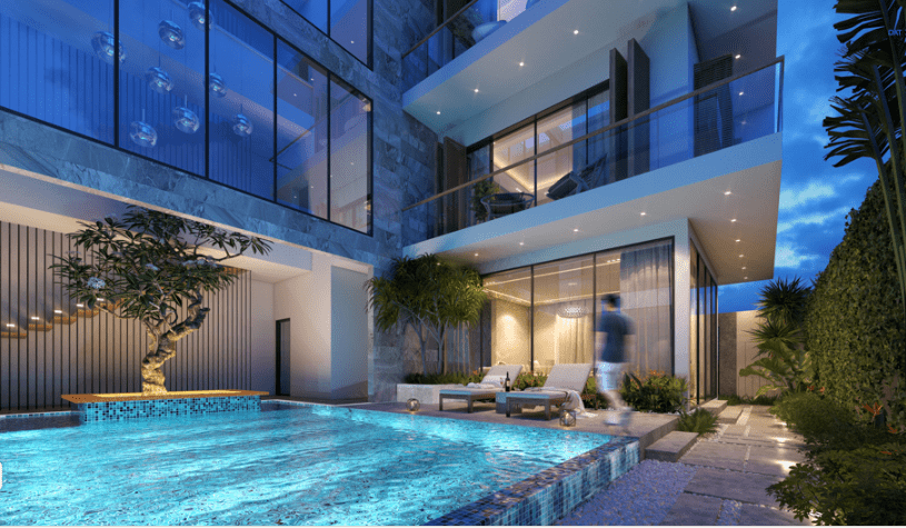 Thiết kế bể bơi trong từng căn hộ Marina Complex