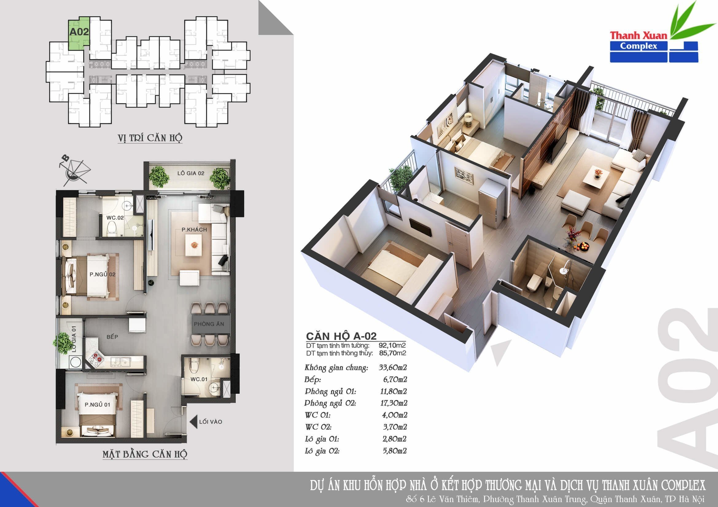 Thiết kế căn hộ điển hình dự án Thanh Xuân Complex