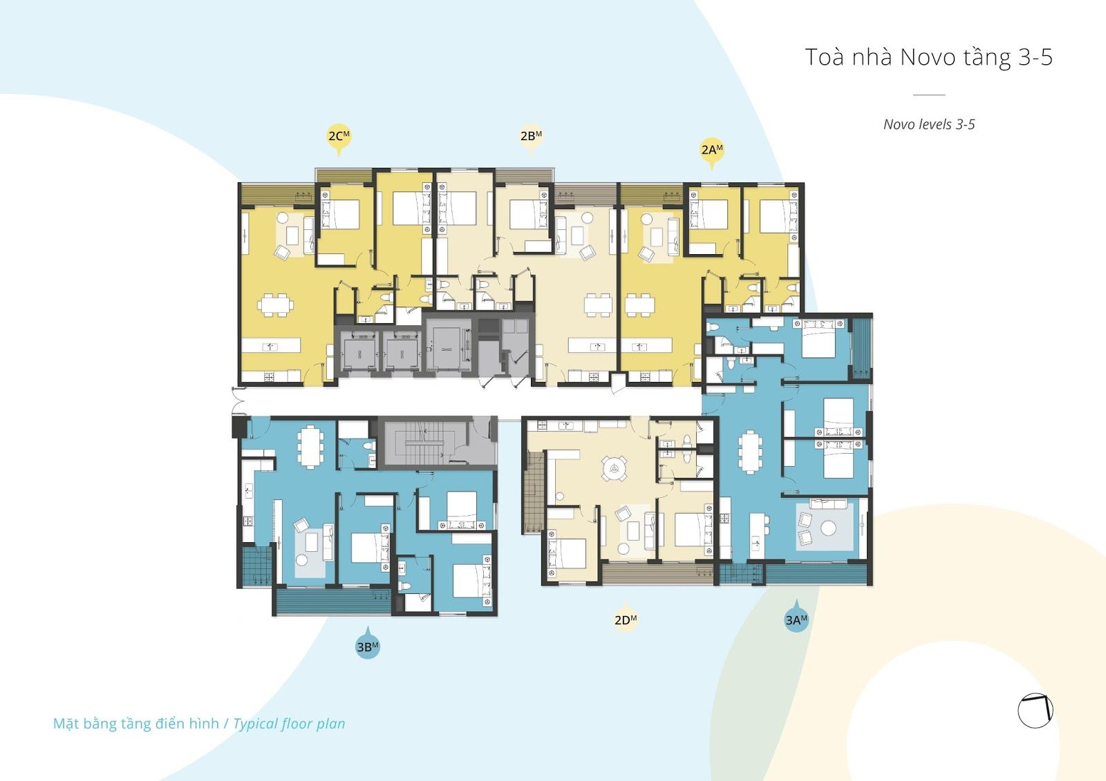 Thiết kế mặt bằng căn hộ điển hình dự án Chung cư Kosmo Tây Hồ
