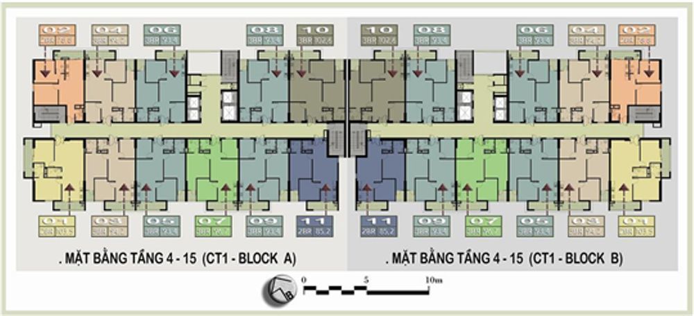 Thiết kế mặt bằng của dự án Chung cư Nam Đô Complex 