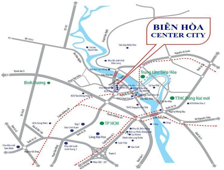 Vị trí dự án Khu đô thị Biên Hòa Center City