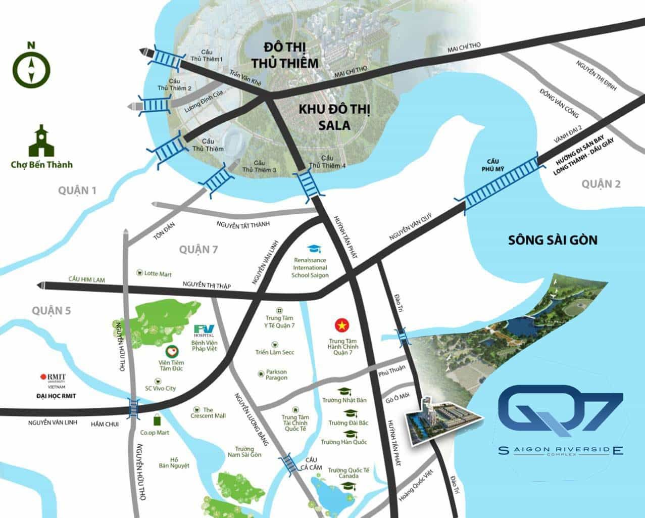 Vị trí dự án Q7 Saigon Riverside Hưng Thịnh
