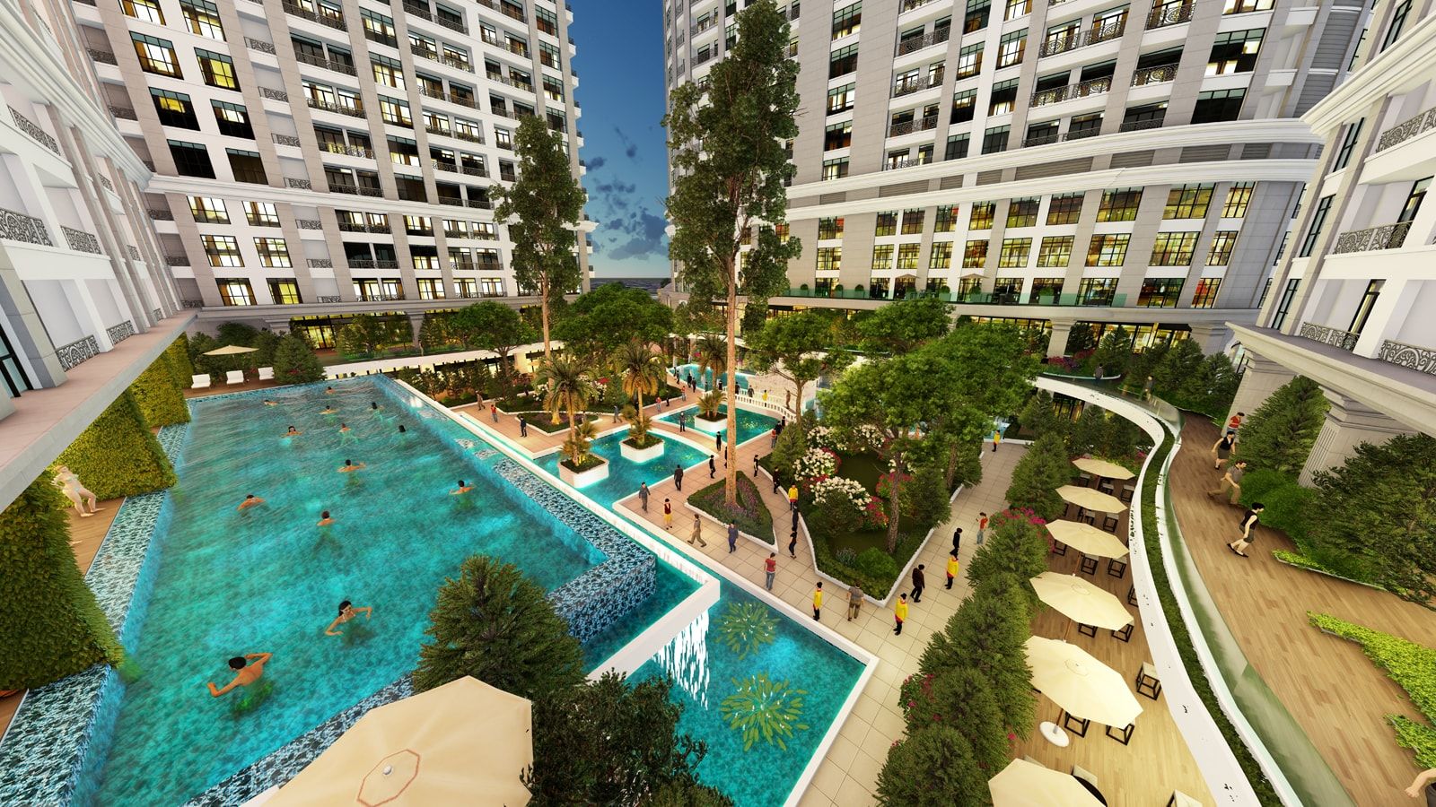 Bể bơi ngoài trời tiêu chuẩn 5 sao của dự án Chung cư Sunshine Garden 