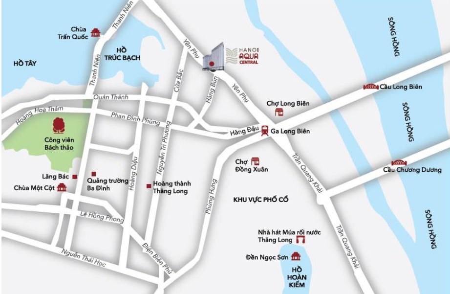 Chung cư Hanoi Aqua Central có vị trí giao thông thuận tiện
