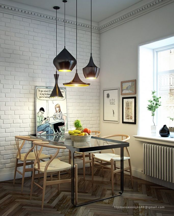 Đèn thả trần nhà bắt mắt giúp không gian phòng ăn thêm hiện đại