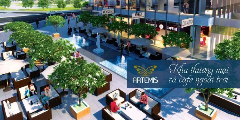 Khu thương mại và Cafe ngoài trời dự án The Artemis