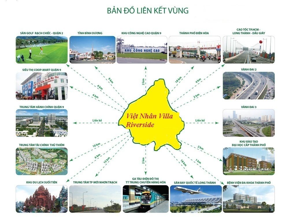 Liên kết vùng tiện ích dự án Việt Nhân Villa Riverside Quận 9