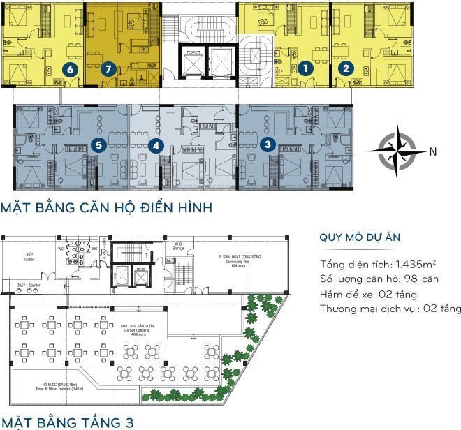 Mặt bằng điển hình dự án Chung cư Rosena Bình Thạnh