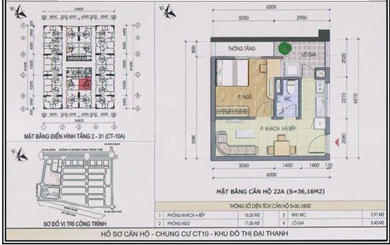 Mặt bằng dự án Chung cư Đại Thanh