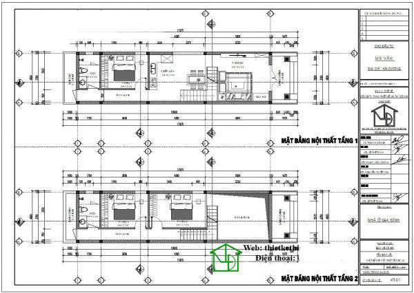 Mặt bằng mẫu nhà cấp 4 gác lửng mái tôn tại Hải Dương