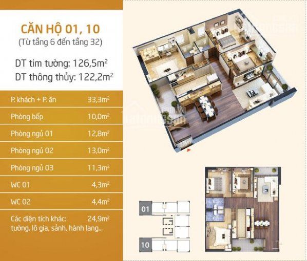 Mẫu căn hộ điển hình dự án Chung cư N01-T5 Ngoại Giao Đoàn