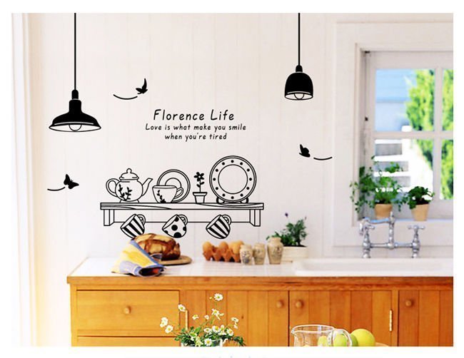 Mẫu decal tranh dán tường phòng bếp thú vị