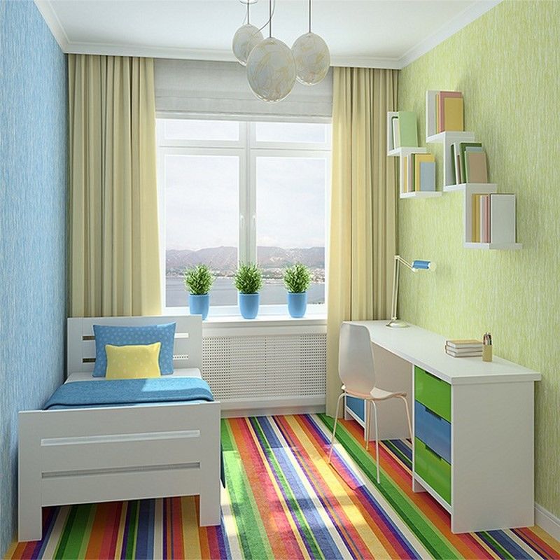 Trang trí phòng ngủ hẹp với cây xanh nhỏ giúp không gian dễ chịu và đẹp mắt