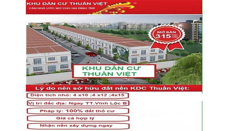 Phối cảnh dự án Khu dân cư Thuần Việt