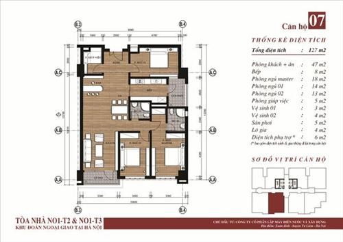 Thiết kế căn hộ điển hình dự án Chung cư N01-T7 trong khu Ngoại Giao Đoàn