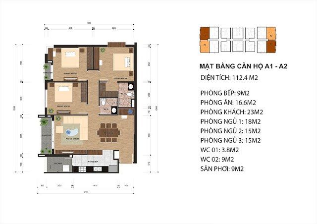 Thiết kế căn hộ điển hình dự án Chung cư One 18 Ngọc Lâm