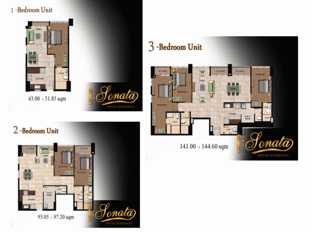 Thiết kế căn hộ điển hình dự án Chung cư Sonata Residences