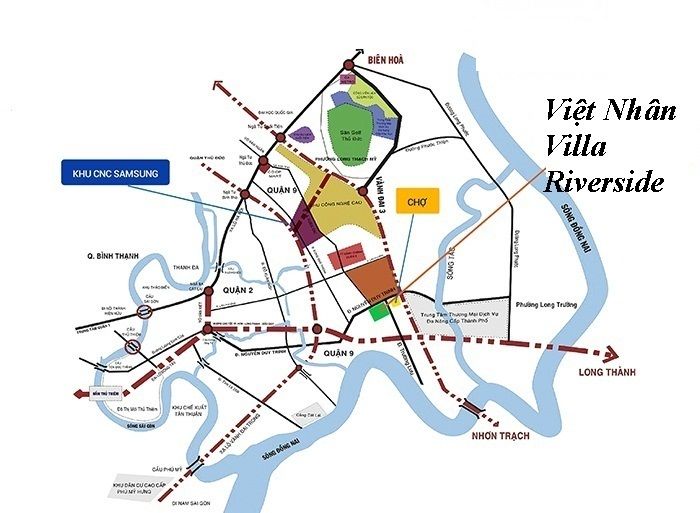 Vị trí dự án Khu dân cư Việt Nhân Villa Riverside