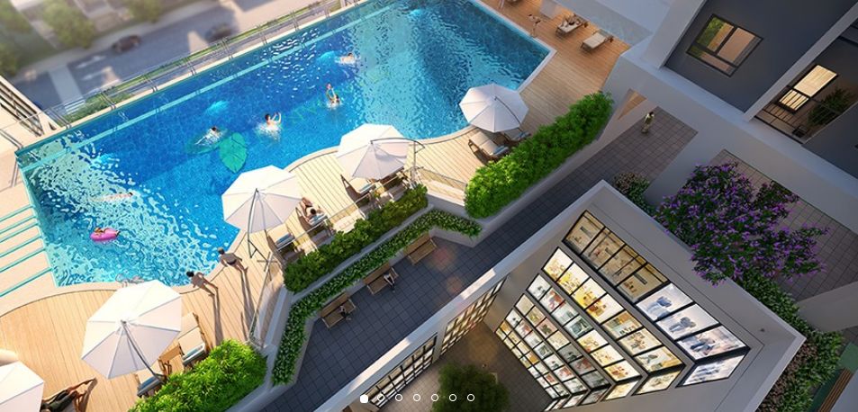 Bể bơi trên tầng 6 dự án Chung cư Mandarin Garden 2