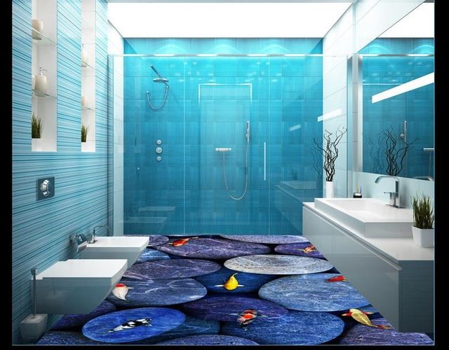 Mẫu thiết kế phòng tắm, nhà vệ sinh ứng dụng 3D thú vị