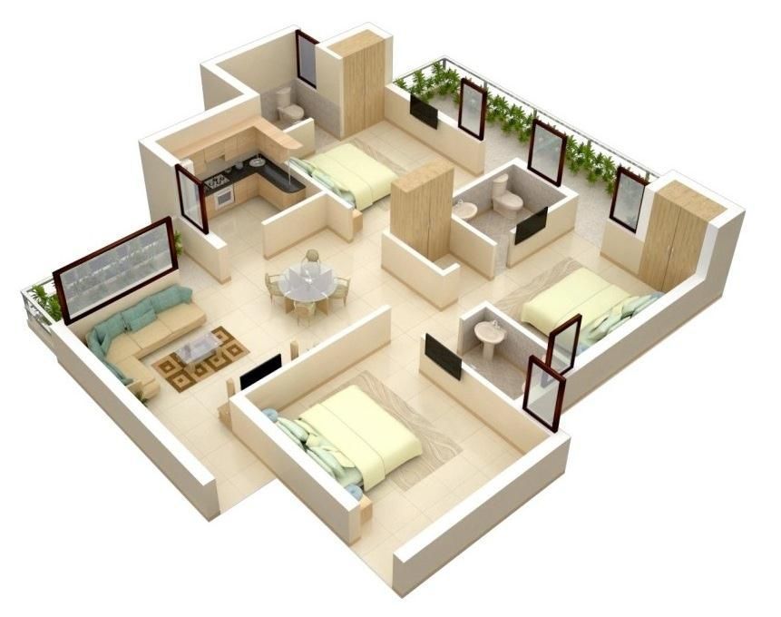 Thiết kế nội thất căn hộ 3 phòng ngủ - Đẹp sang trọng và hiện đại